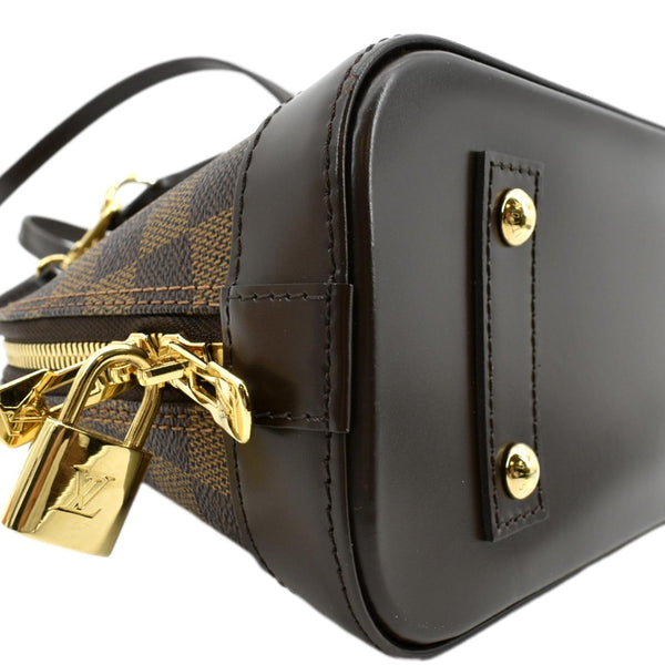 LOUIS VUITTON Alma BB Damier Ebene Satchel Crossbody Bag Brown
