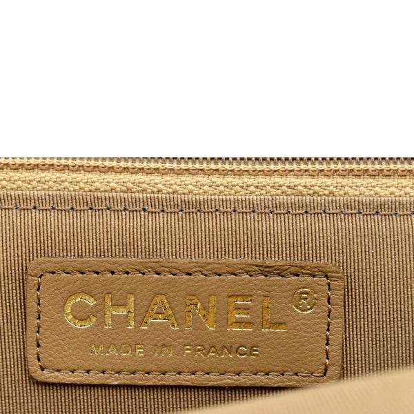 CHANEL Statement Mini Flap Quilted Chevron Leather Crossbody Bag Camel