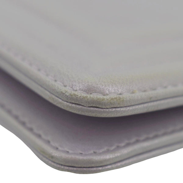 CHANEL Medium Boy Flap Metallic Chevron Shoulder Bag Light Purple