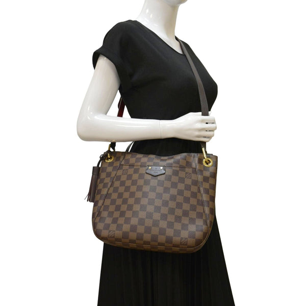 LOUIS VUITTON South Bank Besace Damier Ebene Crossbody Bag Brown