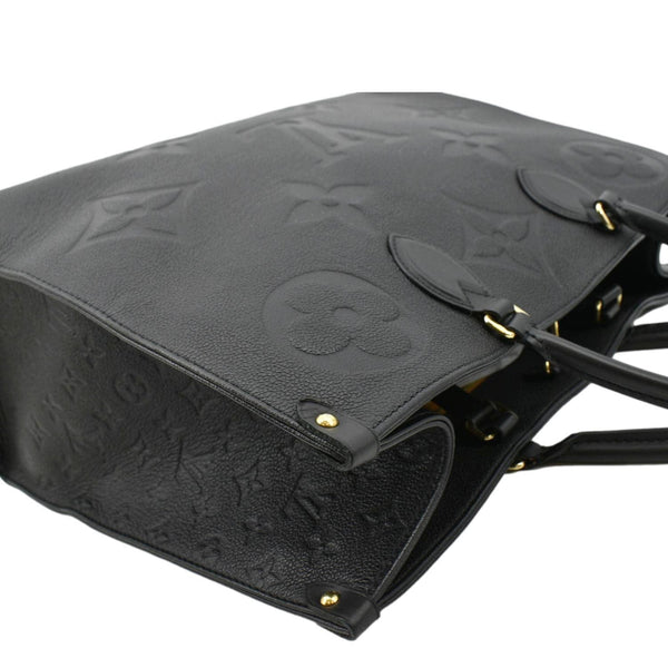 LOUIS VUITTON Onthego GM Monogram Empreinte Leather Tote Shoulder Bag Black