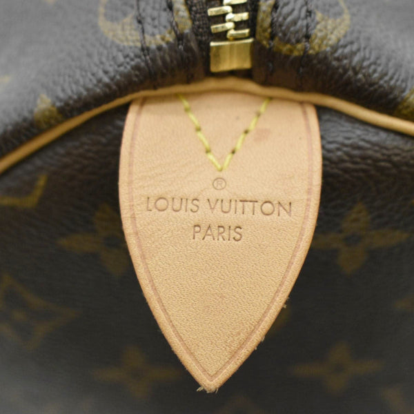 LOUIS VUITTON Speedy 35 Monogram Canvas Satchel Bag Brown