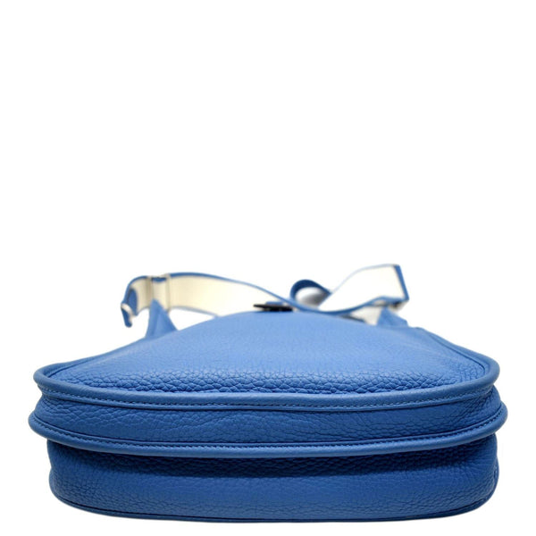 HERMES Evelyne GM Taurillon Clemence Crossbody Bag Blue