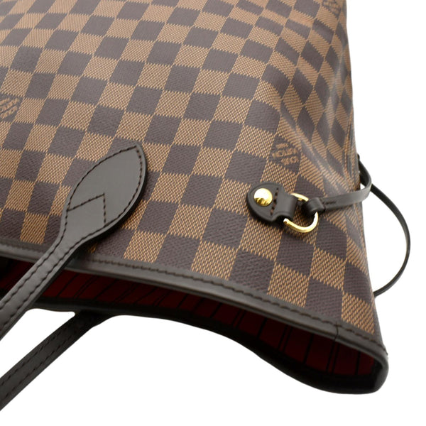 LOUIS VUITTON Neverfull MM Damier Ebene Tote Bag Brown