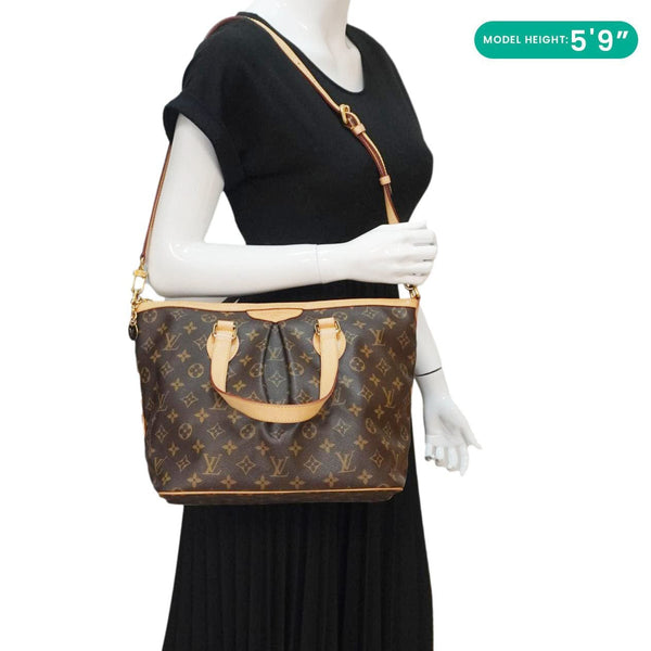 LOUIS VUITTON Palermo PM Monogram Canvas Shoulder Bag Brown