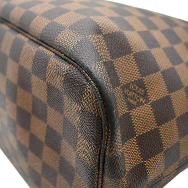 LOUIS VUITTON Neverfull MM Damier Ebene Tote Bag Brown