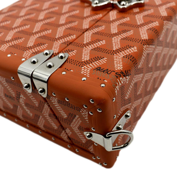 GOYARD Cassette Canvas Trunk Clutch Bag Orange