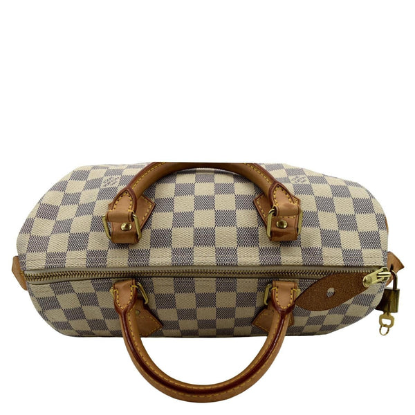 LOUIS VUITTON Speedy 30 Damier Azur Satchel Bag White