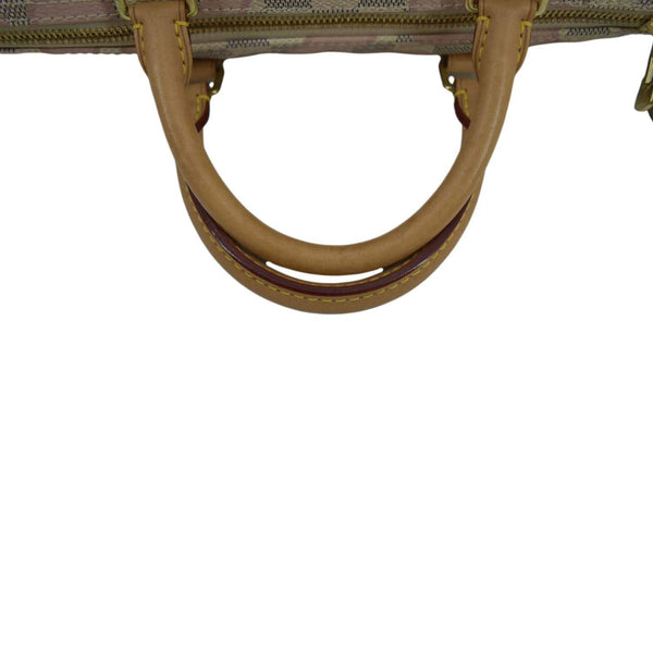 LOUIS VUITTON Tahitienne Speedy 30 Damier Azur Satchel Bag Rose Ballerine