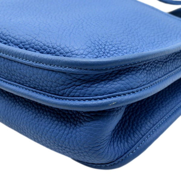 HERMES Evelyne GM Taurillon Clemence Crossbody Bag Blue