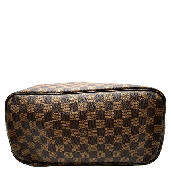 LOUIS VUITTON Neverfull MM Damier Ebene Tote Bag Brown