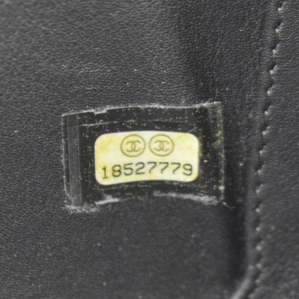 CHANEL Chain Alligator Leather Clutch Bag Black