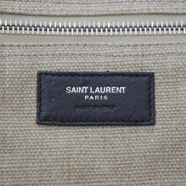 YVES SAINT LAURENT Rive Gauche Small Linen Leather Tote Griege