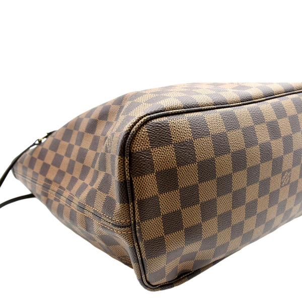 LOUIS VUITTON Neverfull MM Damier Ebene Tote Bag Brown