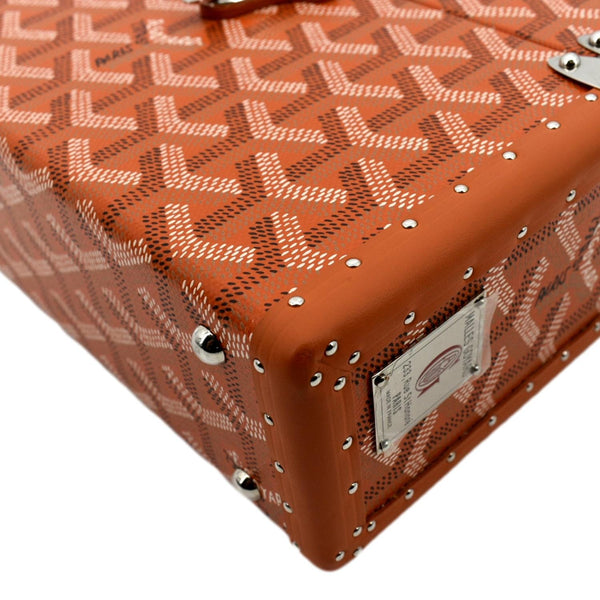 GOYARD Cassette Canvas Trunk Clutch Bag Orange