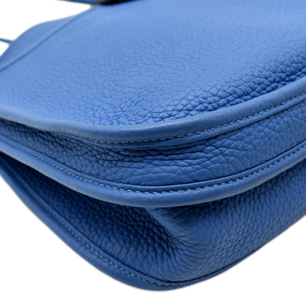 HERMES Evelyne GM Taurillon Clemence Crossbody Bag Blue