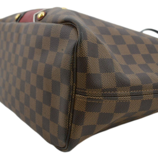 LOUIS VUITTON Neverfull Karakoram MM Damier Ebene Tote Shoulder Bag Red