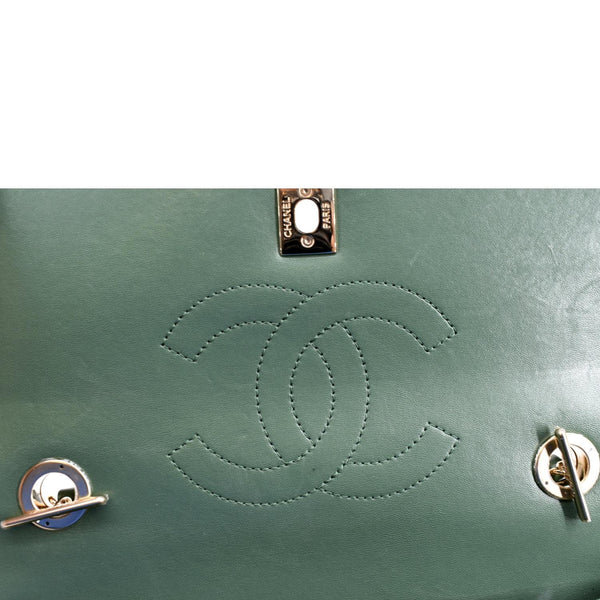 CHANEL Trendy CC Chevron Top Handle Flap Shoulder Bag Green