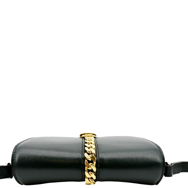 GUCCI Sylvie 1969 Mini Leather Shoulder Bag Green 615965