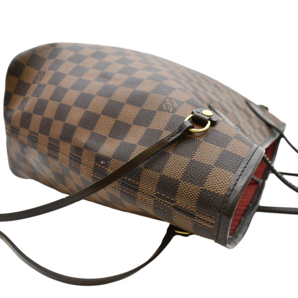 LOUIS VUITTON Neverfull MM Damier Ebene Tote Bag Brown