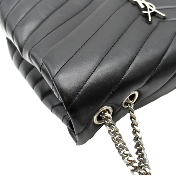 YVES SAINT LAURENT Medium Loulou Matelasse Leather Chain Shoulder Bag Black