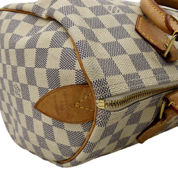 LOUIS VUITTON Speedy 30 Damier Azur Satchel Bag White