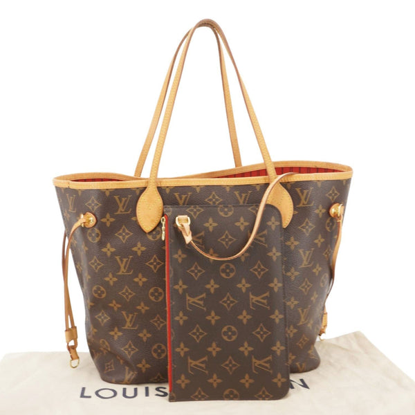 LOUIS VUITTON Neverfull MM Monogram Canvas Shoulder Bag Brown