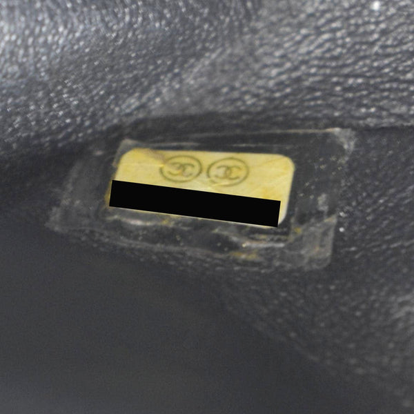 CHANEL Classic Medium Double Flap Patent Leather Shoulder Bag Black