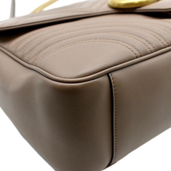 GUCCI Large GG Marmont Calfskin Matelasse Leather Shoulder Bag Nude 498090