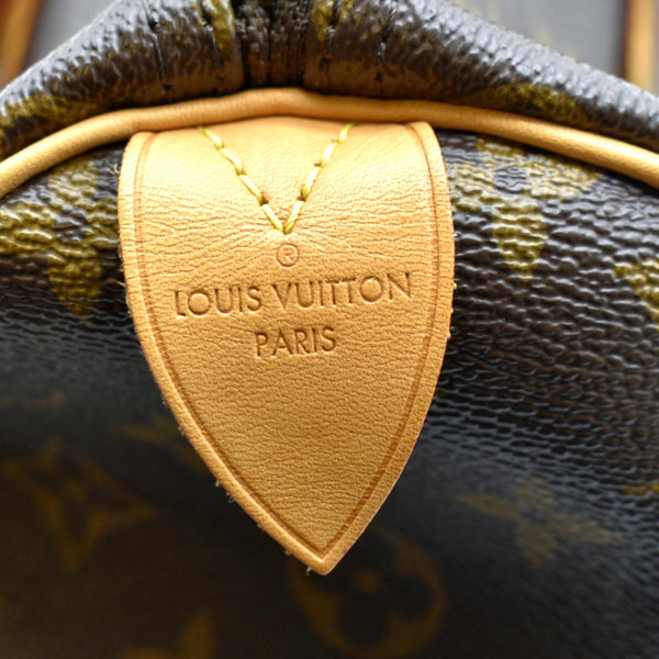 LOUIS VUITTON Speedy 30 Monogram Canvas Satchel Bag Brown