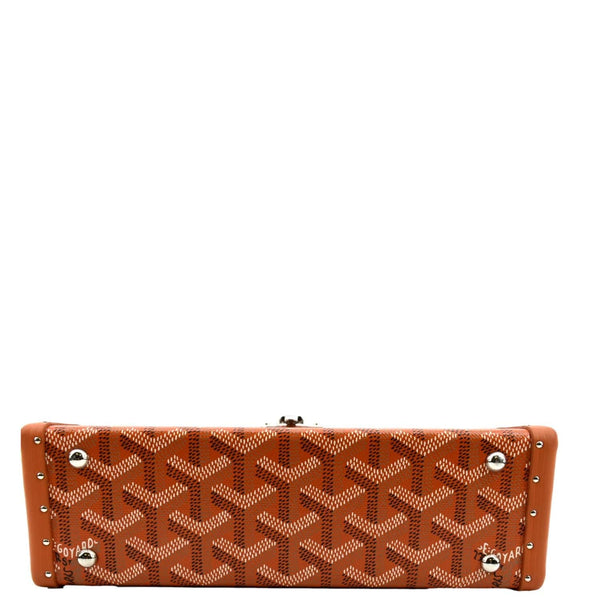 GOYARD Cassette Canvas Trunk Clutch Bag Orange