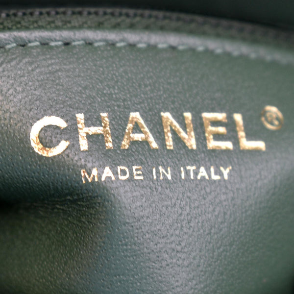 CHANEL Trendy CC Chevron Top Handle Flap Shoulder Bag Green