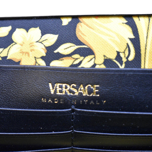 VERSACE Virtus Flap Lambskin Leather Crossbody Bag Black