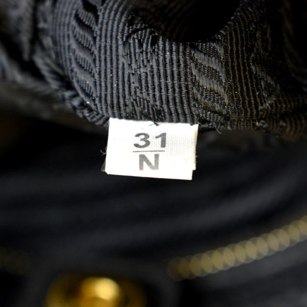 PRADA Vitello Daino Side-Pocket Leather Tote Shoulder Bag Black