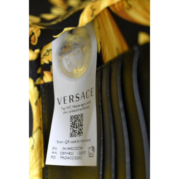 VERSACE Virtus Flap Lambskin Leather Crossbody Bag Black