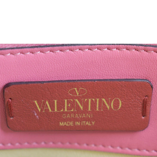 VALENTINO Rockstud Medium Candystud Leather Top Handle Shoulder Bag Pink