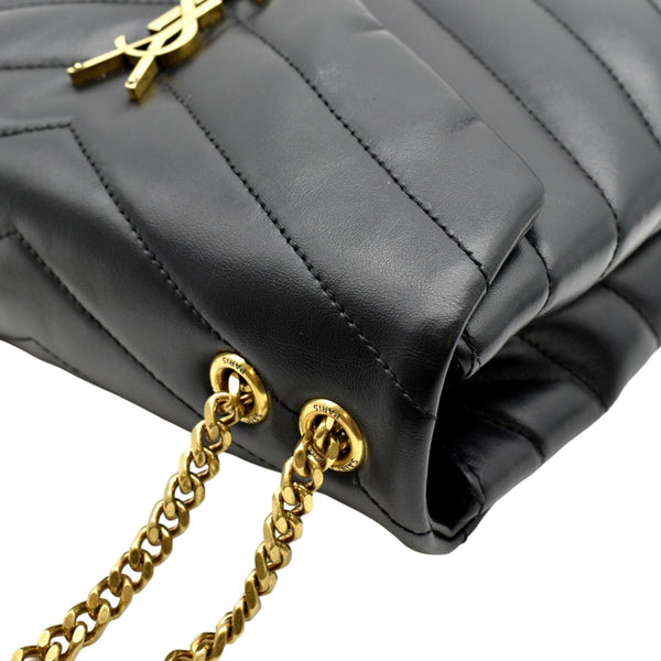 YVES SAINT LAURENT Loulou Small Matelasse Leather Chain Shoulder Bag Black