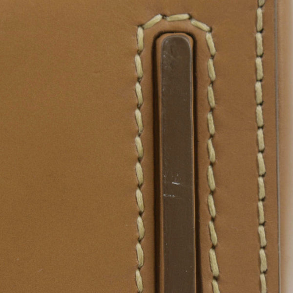 PRADA Vitello Sound Lock Leather Shoulder Bag Tan