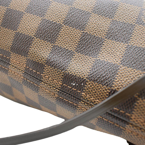 LOUIS VUITTON Neverfull MM Damier Ebene Tote Bag Brown
