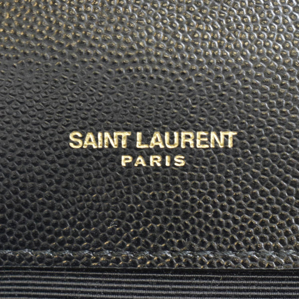 YVES SAINT LAURENT Envelope Flap Matelasse Leather Crossbody Bag Black