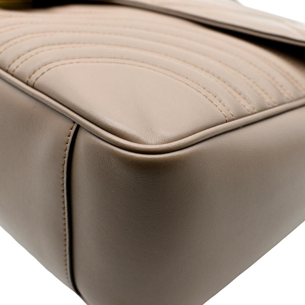 GUCCI Large GG Marmont Calfskin Matelasse Leather Shoulder Bag Nude 498090