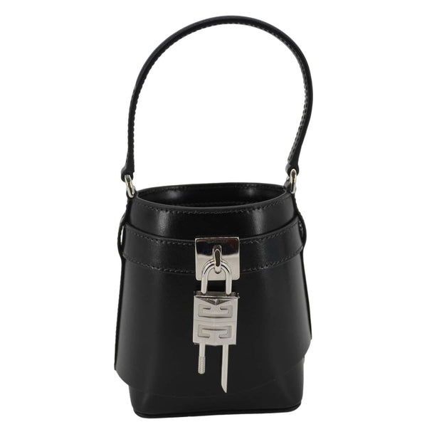 GIVENCHY Shark Lock Micro Box Calfskin Leather Bucket Bag Black