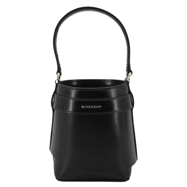 GIVENCHY Shark Lock Micro Box Calfskin Leather Bucket Bag Black