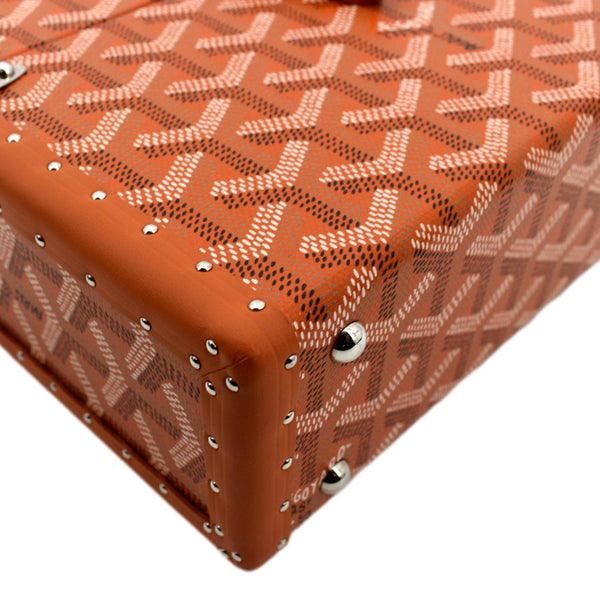 GOYARD Cassette Canvas Trunk Clutch Bag Orange