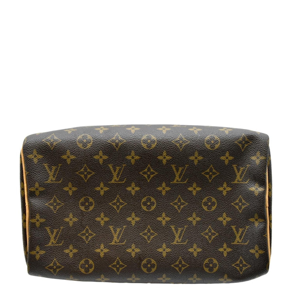 LOUIS VUITTON Speedy 30 Monogram Canvas Satchel Bag Brown