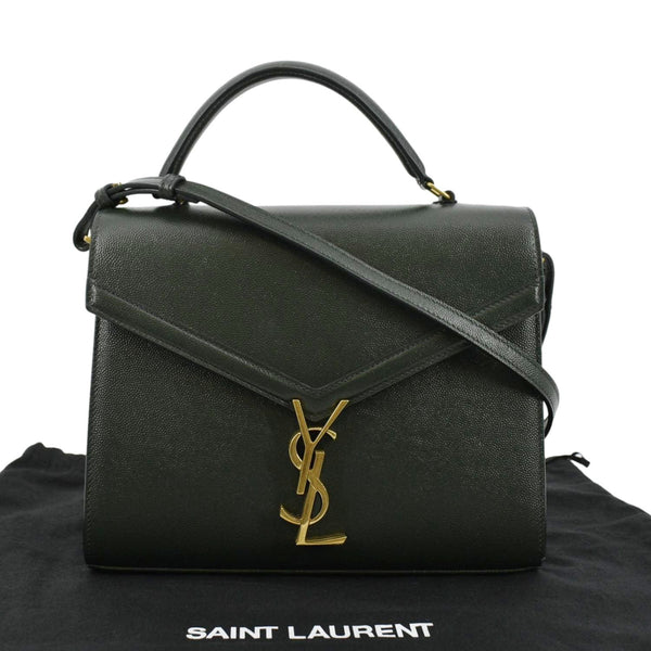 YVES SAINT LAURENT Cassandra Top Handle Leather Shoulder Bag Green