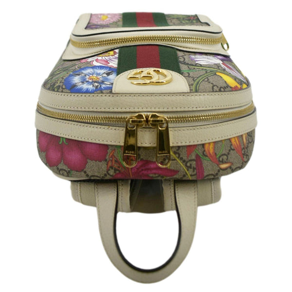 GUCCI Ophidia GG Flora Small Supreme Canvas Backpack Bag Beige 547965