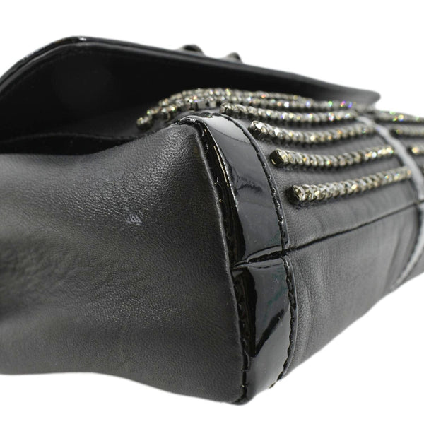 CHRISTIAN LOUBOUTIN Charity Studded Leather Shoulder Bag Black