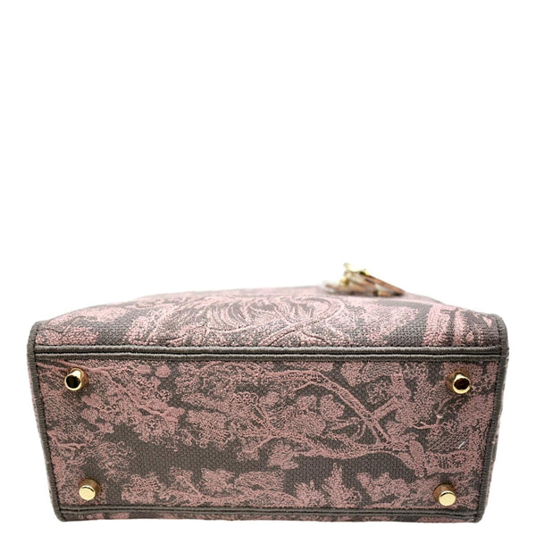 CHRISTIAN DIOR Medium Lady D-Lite Embroidered Canvas Shoulder Bag Rose Des