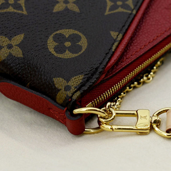 LOUIS VUITTON Pallas Monogram Canvas Clutch Crossbody Bag Brown